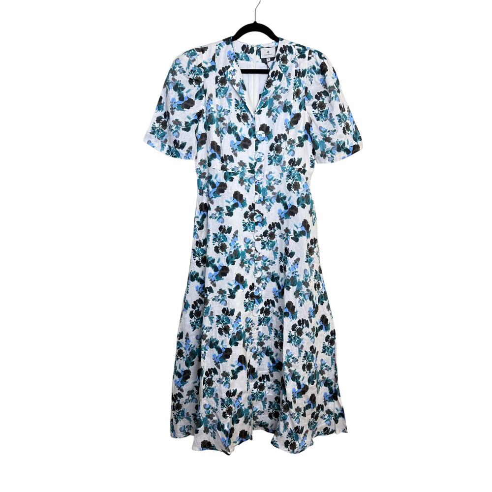 NEW Tuckernuck Budding Bluebell Hadley Linen Floral Dress‎ Size Small $220